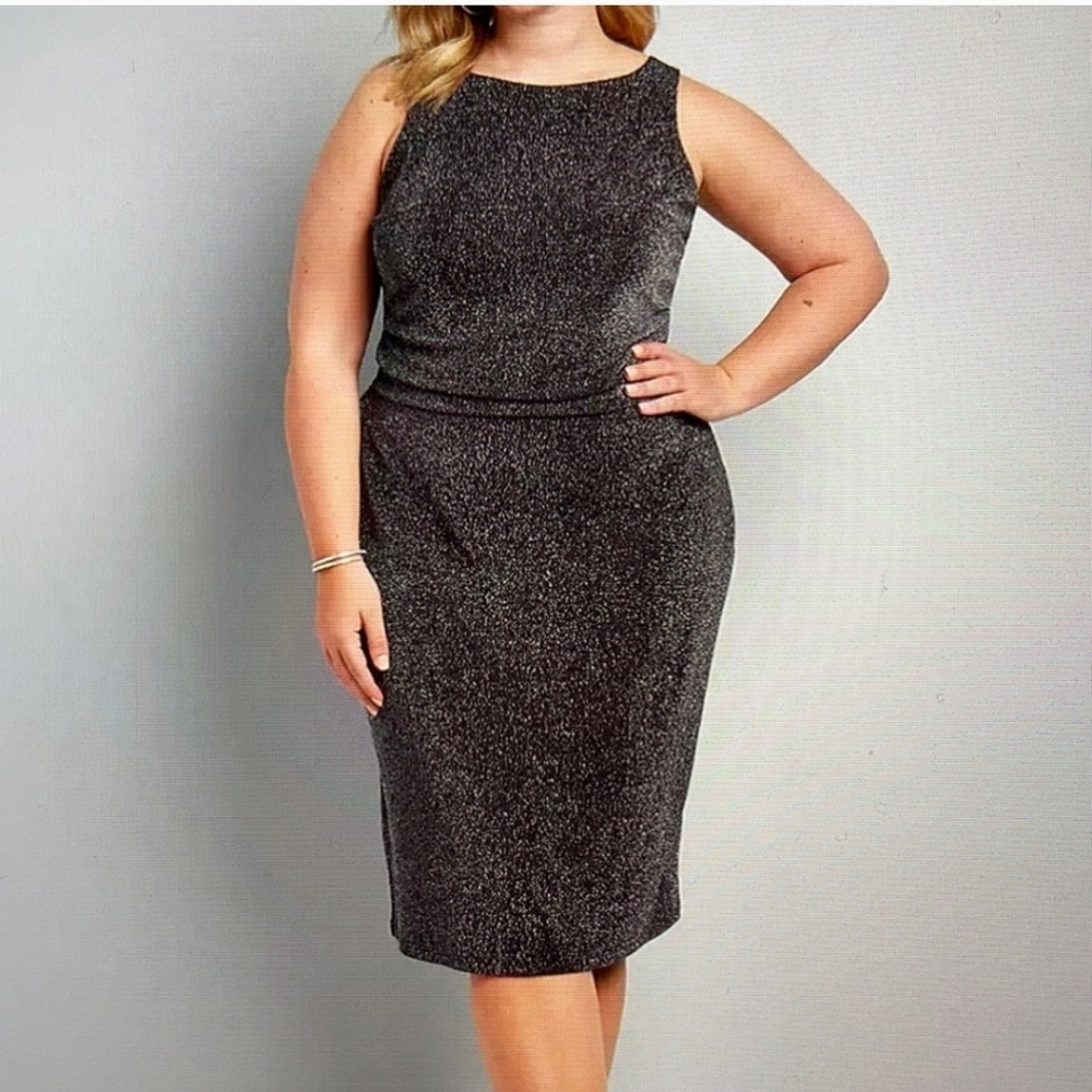 Shirred-Side Metallic Fit & Flare